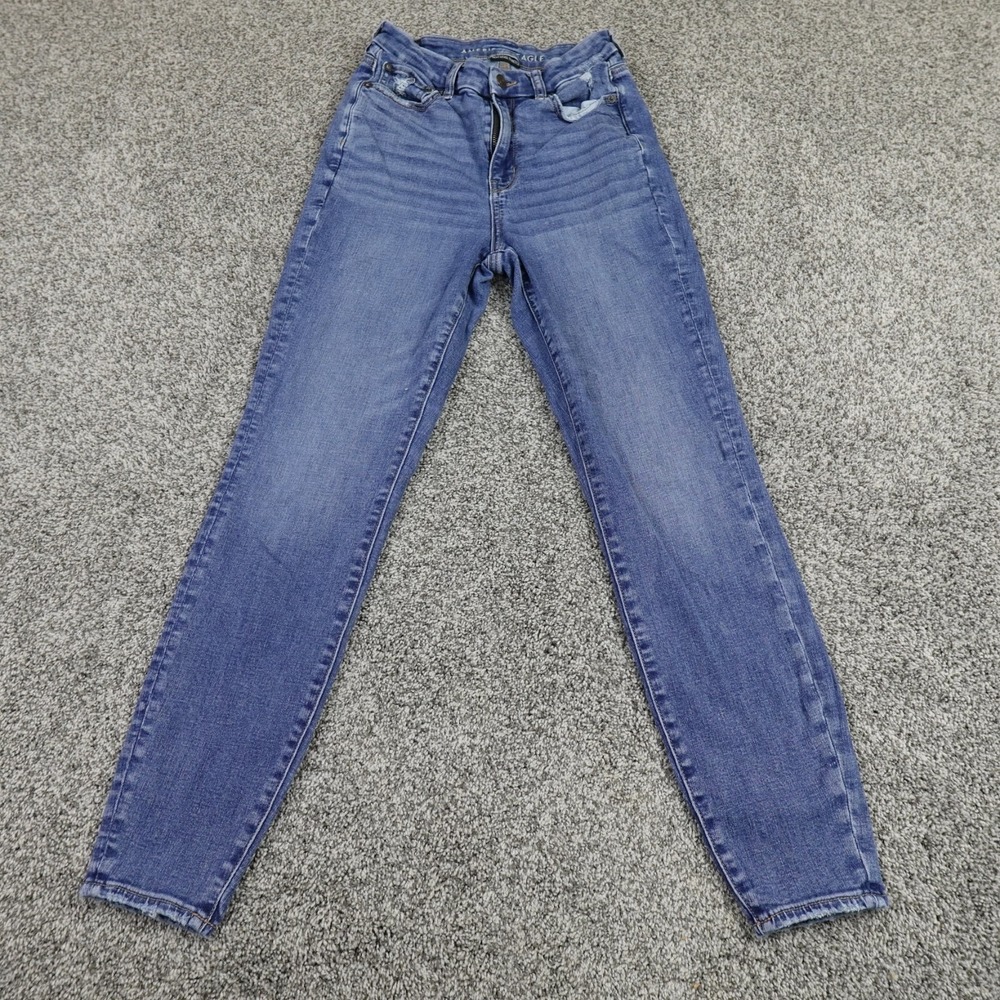 American Eagle Jeans Womens 6 Dark Blue Denim Pants Hi Rise Jegging Stretch Flex